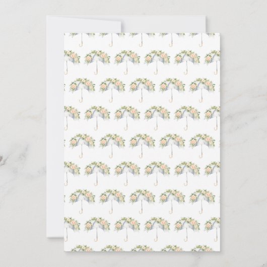 Floral Umbrella Vrijgezellenfeest Kaart (Achterkant)