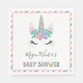 Floral Unicorn Baby shower Servet