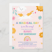 Floral Unicorn Birthday Kaart (Voorkant / Achterkant)