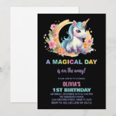 Floral Unicorn Birthday Kaart (Voorkant / Achterkant)