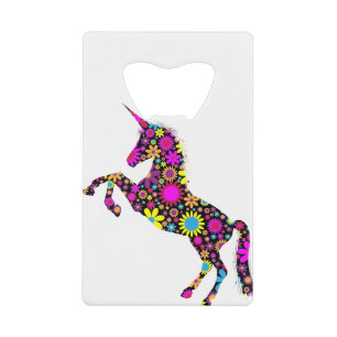 Floral Unicorn Creditkaart Flessenopener