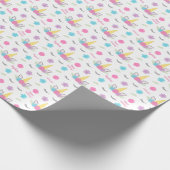 Floral Unicorn Face Birthday Specialized Cadeaupapier (Hoek)