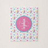Floral Unicorn Face Gepersonaliseerd Monogram Kind Legpuzzel (Verticaal)