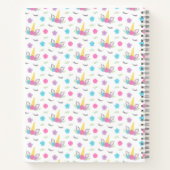 Floral Unicorn Face Gepersonaliseerd Monogram Notitieboek (Achterkant)