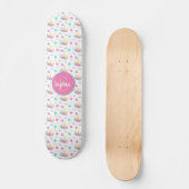 Floral Unicorn Face Gepersonaliseerd Monogram Persoonlijk Skateboard (Voorkant)
