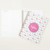 Floral Unicorn Face Gepersonaliseerd Monogram Planner (Display)
