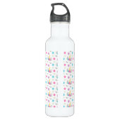 Floral Unicorn Face Gepersonaliseerd Monogram Waterfles (Achterkant)