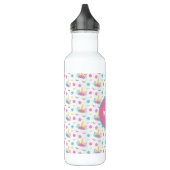 Floral Unicorn Face Gepersonaliseerd Monogram Waterfles (Links)