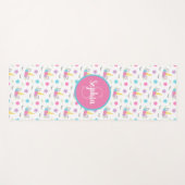 Floral Unicorn Face Gepersonaliseerd Monogram Yogamat (Voorkant (horizontaal))