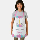 Floral Unicorn Face Gepersonaliseerde Kinderen Schort (Insitu)