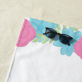 Floral Unicorn Face Gepersonaliseerde Kinderen Strandlaken (In situ)