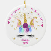  Floral Unicorn Keramisch Ornament (Achterkant)