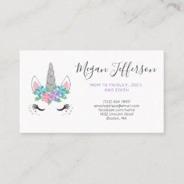 Floral Unicorn Ma Calling Card Visitekaartje