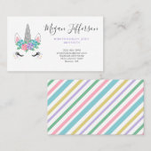 Floral Unicorn Ma Calling Card Visitekaartje (Voorkant / Achterkant)