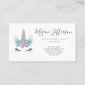 Floral Unicorn Ma Calling Card Visitekaartje (Voorkant)