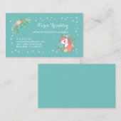 Floral Unicorn mammie Contactkaartje (Voorkant / Achterkant)