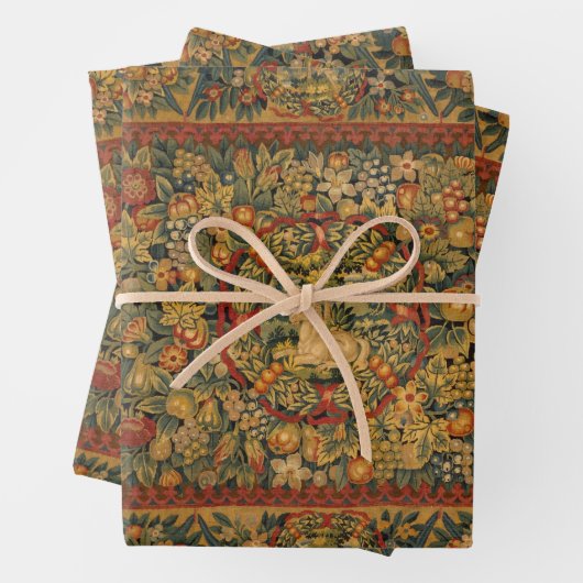 Floral Unicorn Motif Inpakpapier Vel (In situ)