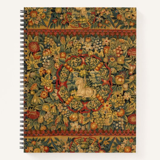 Floral Unicorn Motif Notitieboek (Voorkant)