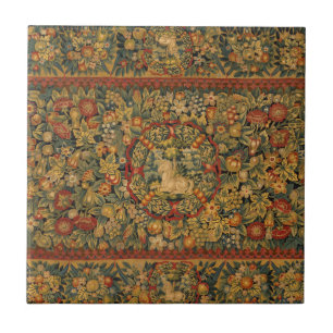 Floral Unicorn Motif Tegeltje