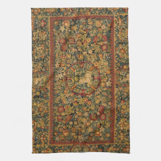 Floral Unicorn Motif Theedoek (Verticaal)