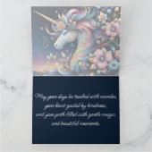 Floral Unicorn Night Fantasy Kaart (Binnen)