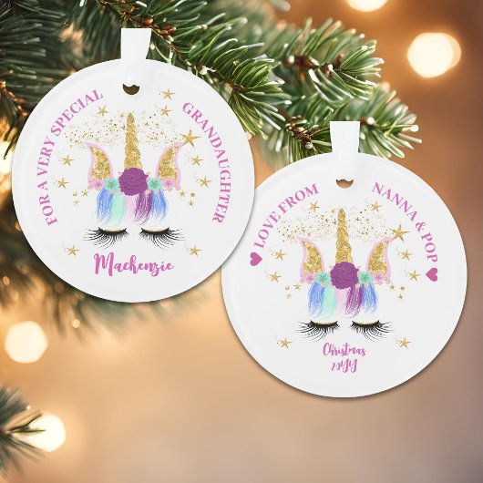  Floral Unicorn Ornament