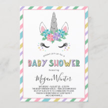 Floral Unicorn Pastel Baby shower