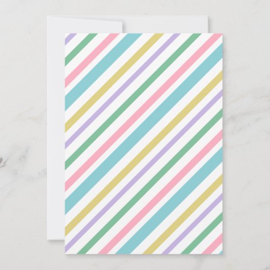 Floral Unicorn Pastel Birthday Party Kaart (Achterkant)