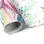 Floral Unicorn Pattern Cadeaupapier (Rol Hoek)