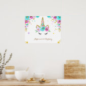 Floral unicorn poster (Keuken)