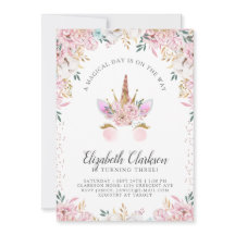 Floral Unicorn Princess Birthday