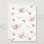 Floral Unicorn Princess Birthday Kaart (Achterkant)