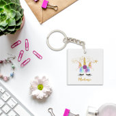  Floral Unicorn Sleutelhanger