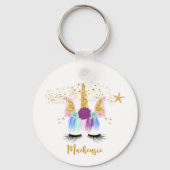 Floral Unicorn Sleutelhanger (Voorkant)