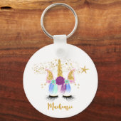 Floral Unicorn Sleutelhanger (Voorkant)