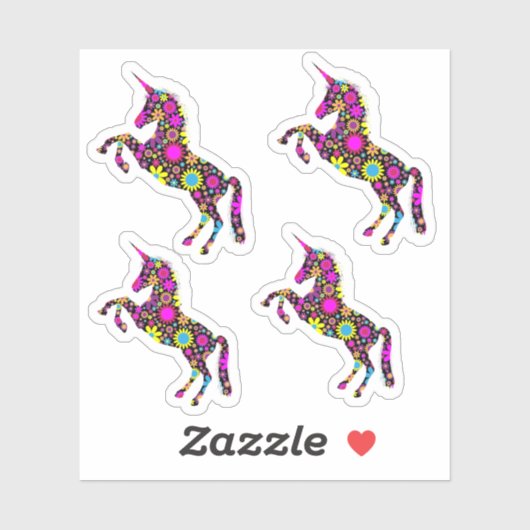 Floral Unicorn Sticker (Vel)