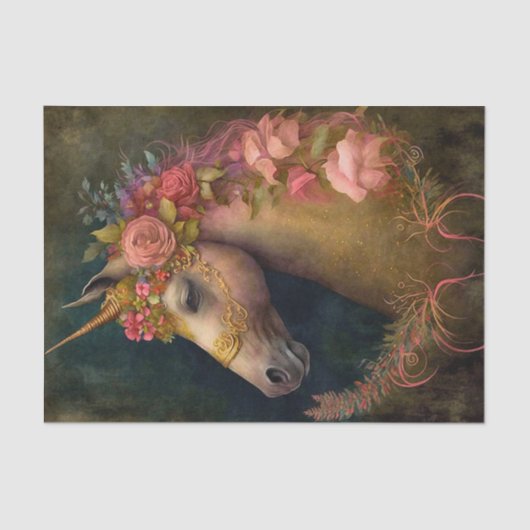 Floral Unicorn Tissuepapier (Voorkant)