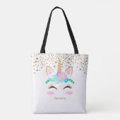  Floral Unicorn Tote Bag (Achterkant)