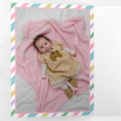 Floral Unicorn Welkom Baby Drieluik Aankondiging (Binnenzijde eerst)