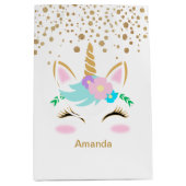  Floral Unicorns Medium Cadeauzakje (Voorkant)