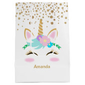  Floral Unicorns Medium Cadeauzakje (Achterkant)