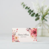 Floral Unieke Waterverf Visitekaartje (Staand voorkant)