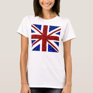 floral union jack, coole unionjack, trendy union j t-shirt