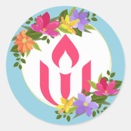 Floral Unitarian Universalist Ronde Sticker