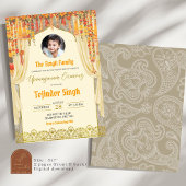 Floral Upanayanam Indian Boy Janoi Ceremonie Kaart