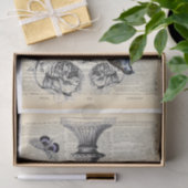 Floral Urn w/ Bird & Butterfly on Dictionary Page Tissuepapier (Geschenk)