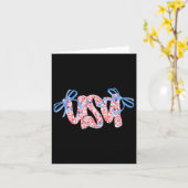 Floral USA Coquette Bow 4 juli Amerika Kaart (Gele Bloem)