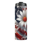 Floral USA Flag Tribute Design Thermosbeker (Voorkant)