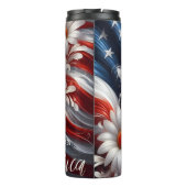 Floral USA Flag Tribute Design Thermosbeker (Achterkant)
