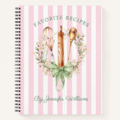 Floral Utensils Cooking Bakery Recipe Notebook Notitieboek (Voorkant)